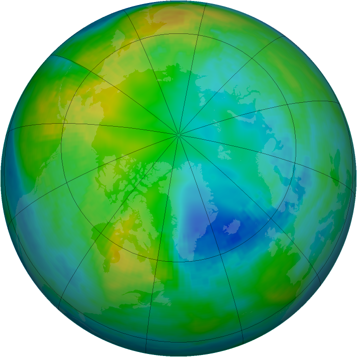 Arctic ozone map for 08 November 1980
